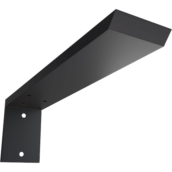 Ekena Millwork Hidden Support Steel Heavy Duty Bracket w/ Back Plate, Powder Coated Black 2 1/2"W x 12"D x 4"H BKTM02X12X04HBPBL - main
